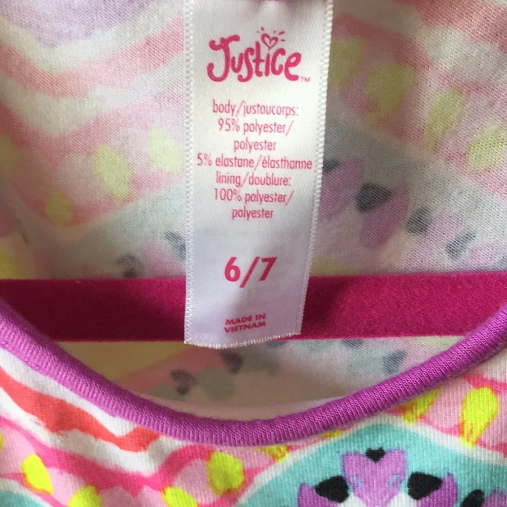 Justice dress elastic‎ waist multi color chevron print size 6/7